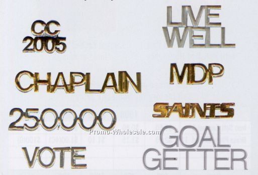 Word Power Stock Lapel Pins & Charm Metal 2 Dimensional (15/16")