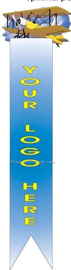 Yellow Biplane Bookmark W/ Black Back