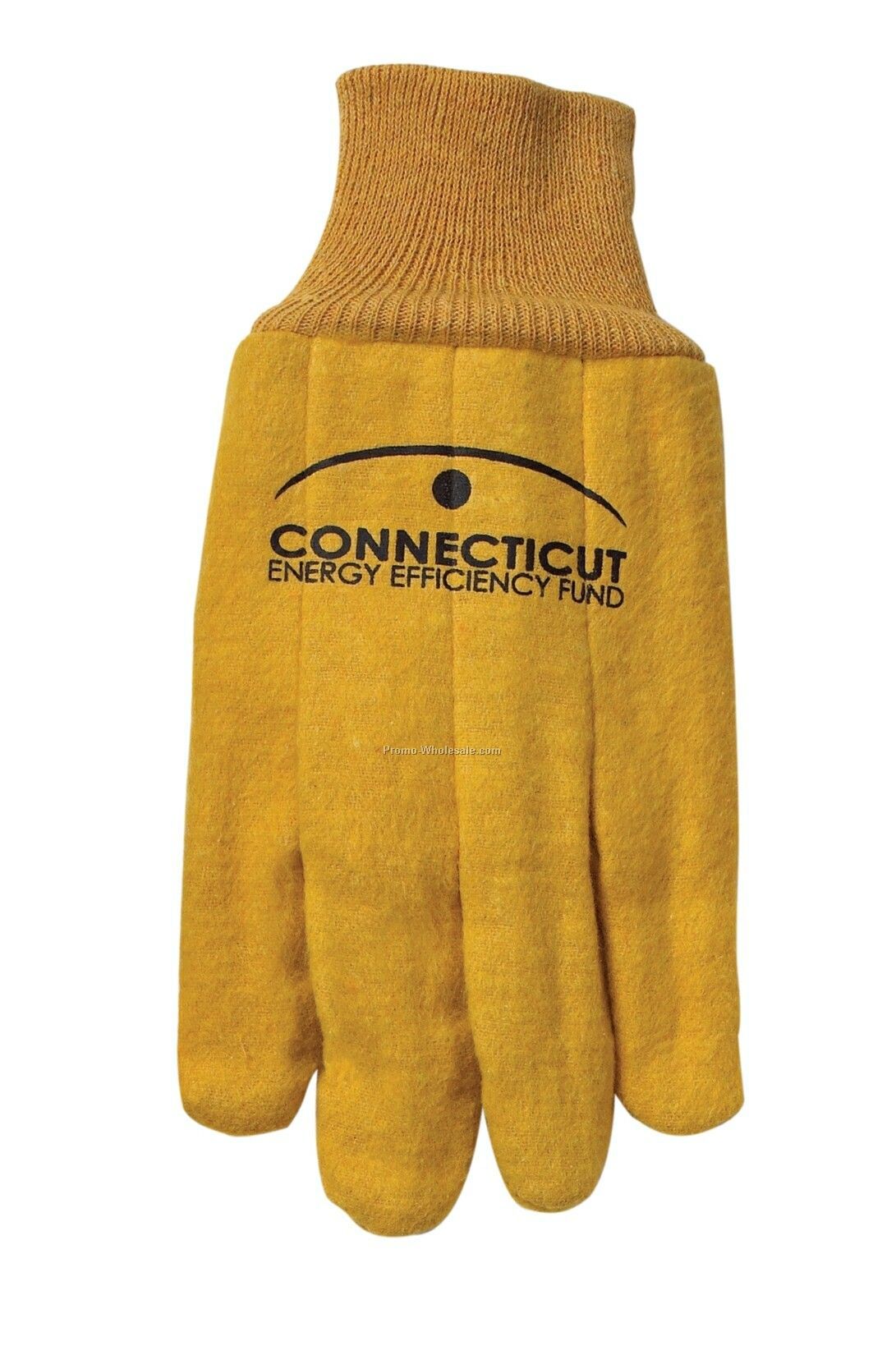 Yellow Cotton Chore Glove With Light Blue Wrist (L)