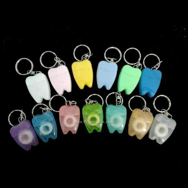 Dental Floss Tooth Keychain, Tooth Shaped Dental Floss