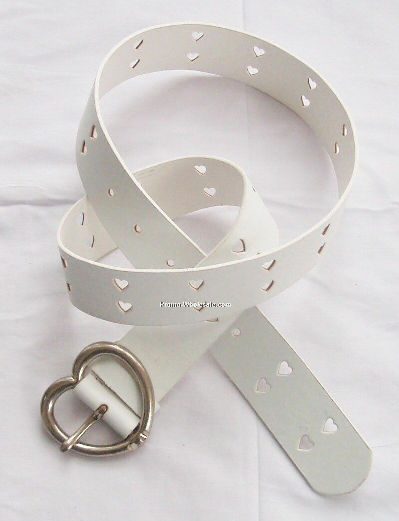 Fashion Belt W/Heart Buckle Closure