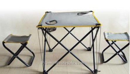 Folding chair and table set