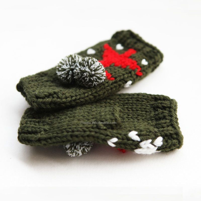 Dark green simple gloves