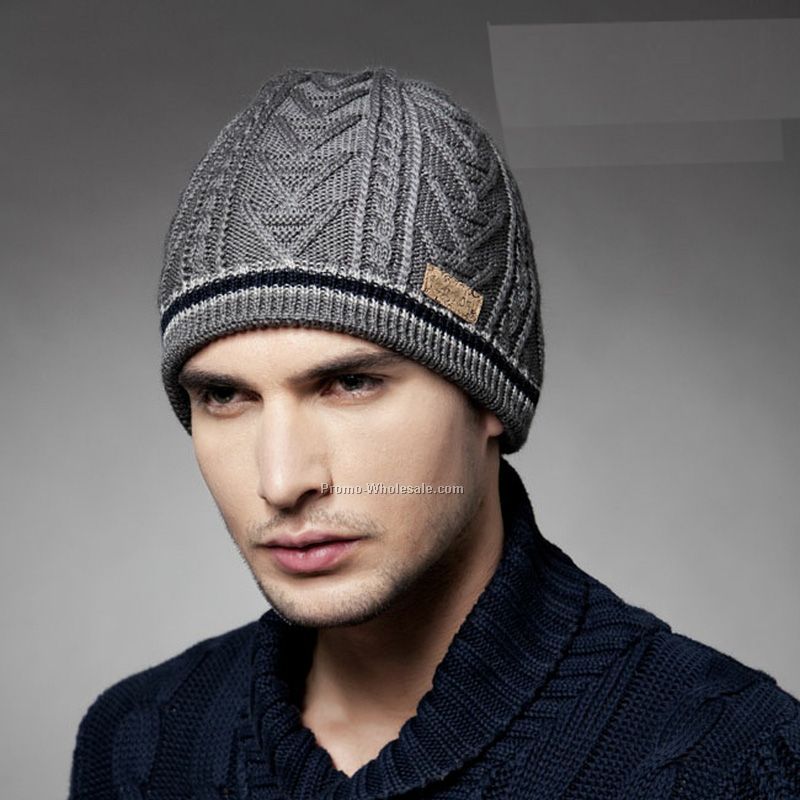 Men's warm grey classic beanie