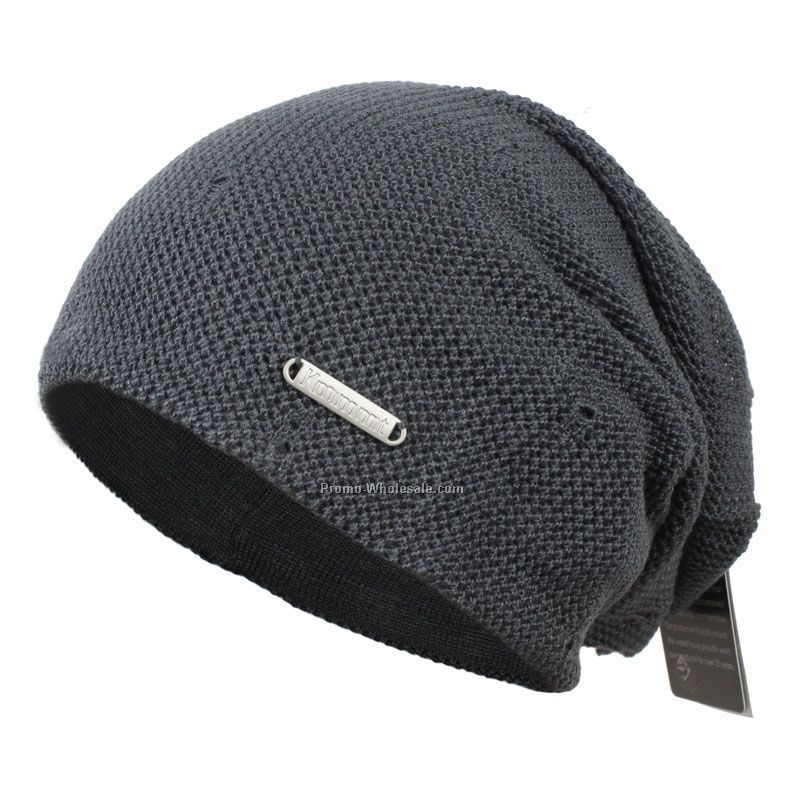 Dark grey fashion slouch beanie