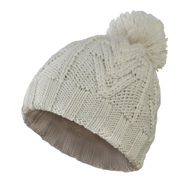 beige pompon beanie