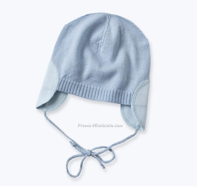 sky blue baby earflap hat