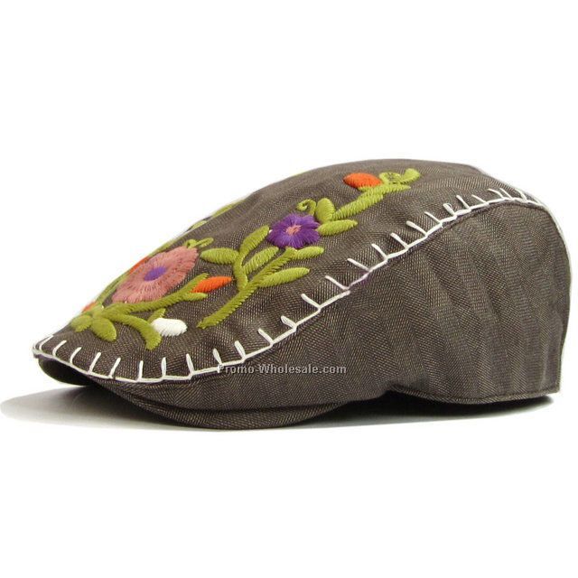 Fashion beret with big embroidery