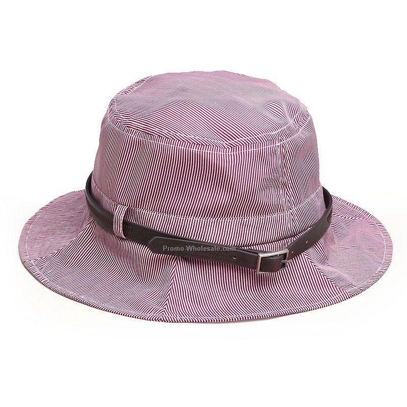 Pink stripped bucket hat
