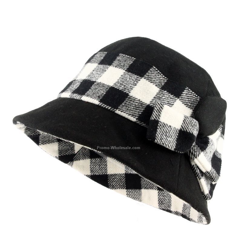 Wollen winter Checked bucket hat