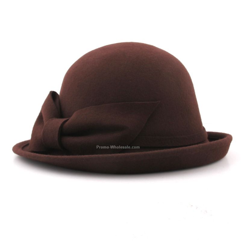 Coffee woman triby hat with bow