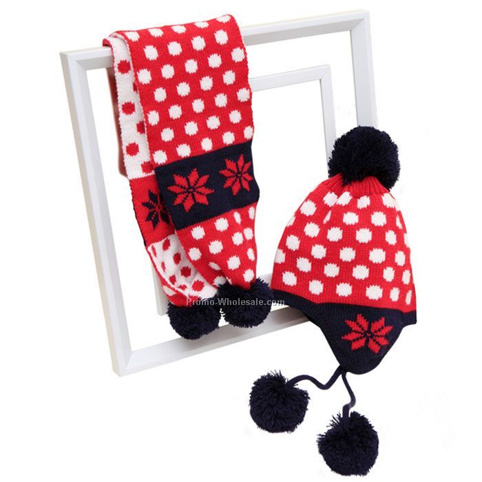 Red dots kids' scarf