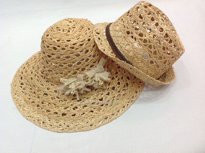 Natural straw big brim hat