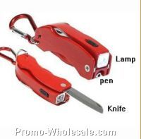 Ballpoint Pen With Holder\Knife\Light;Four Functio