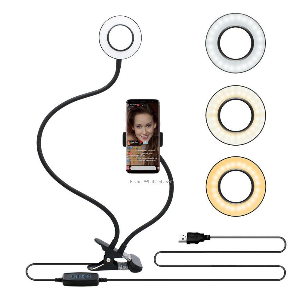 Selfie light ring phone holder