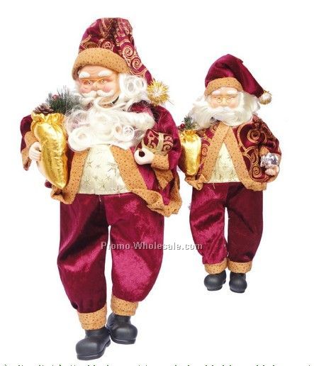 Traditional Sitting Fabric Christmas Santa