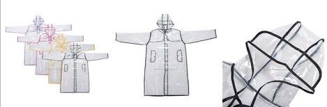 Fashion transparent PVC raincoat