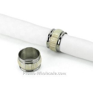 2" Small Ivory Napkin Rings - Set Of 6