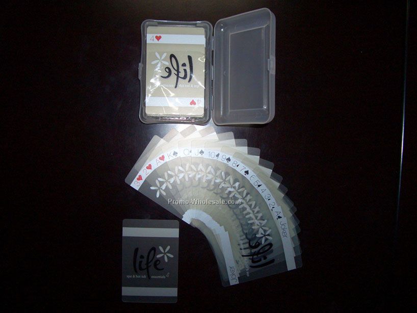 See Through Plastic Playing Cards W/ Translucent Case